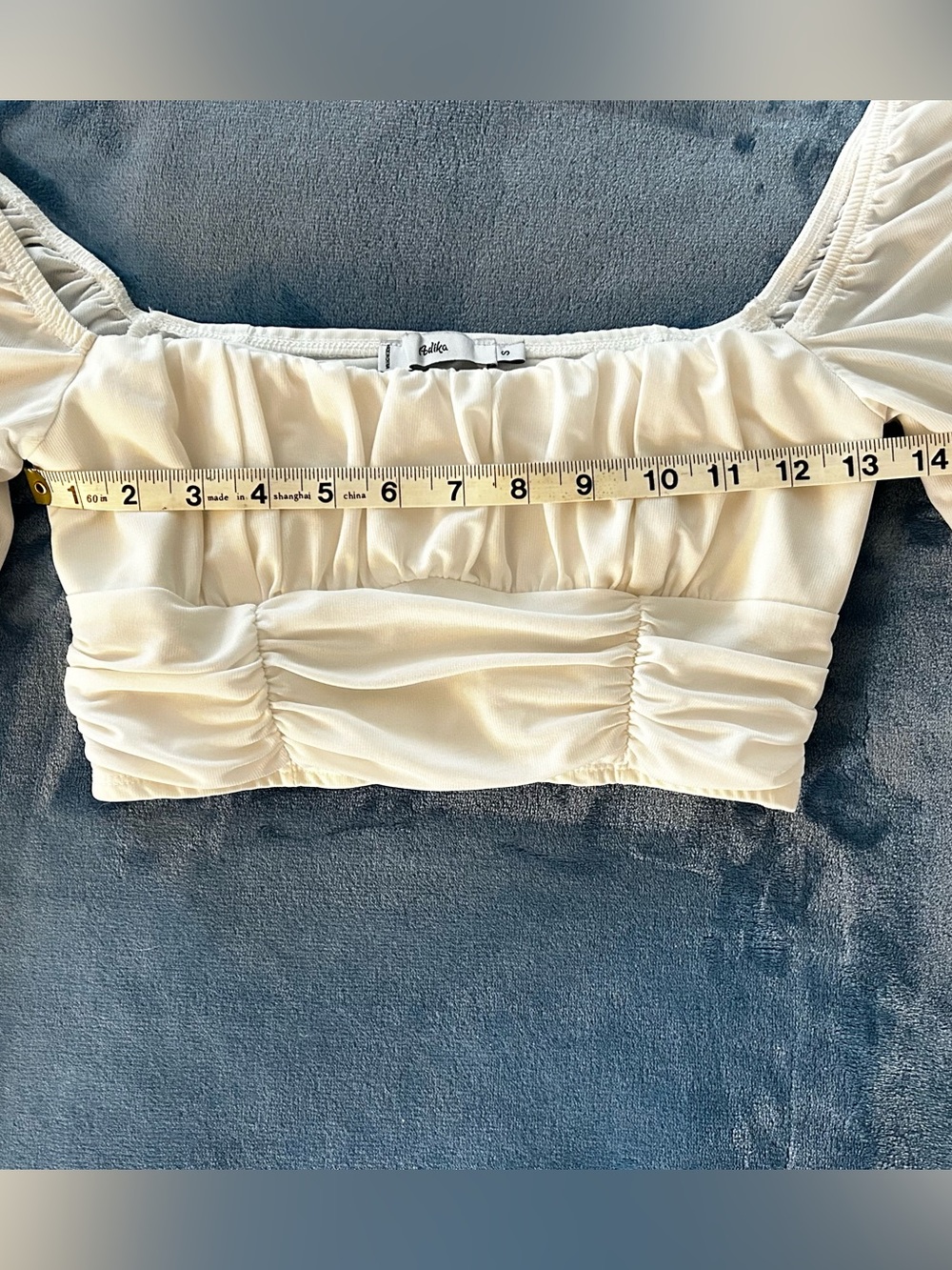 🤍 Ivory/Off-White Milkmaid Crop Top -Size Small - Picture 4 of 5